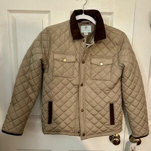 Class Club Big Boys Quilted Tan and Brown Barn Coat